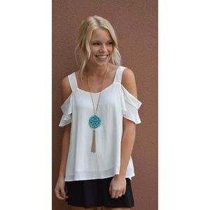 Awesome Off the Shoulder V-Neck Blouse (Small)